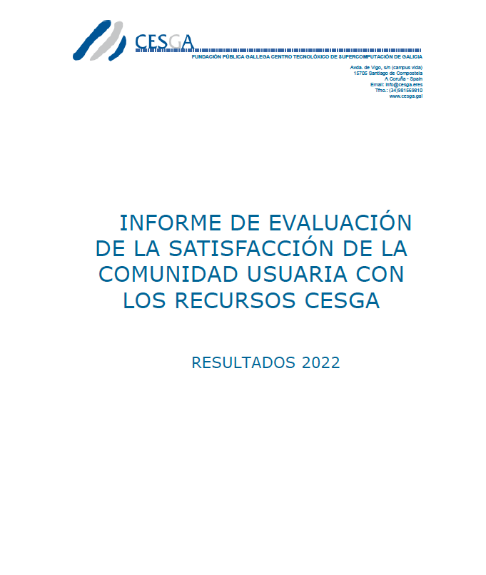 CESGA User Satisfaction Report 2022