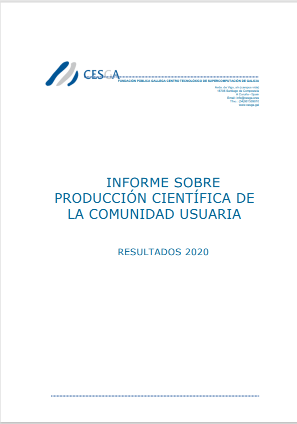 CESGA Scientific Production Report 2020
