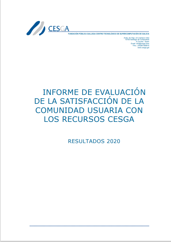 CESGA User Satisfaction Report 2020