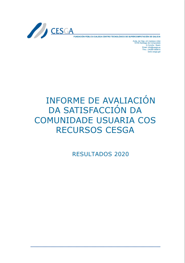 CESGA Informe Satisfación Usuarios 2020