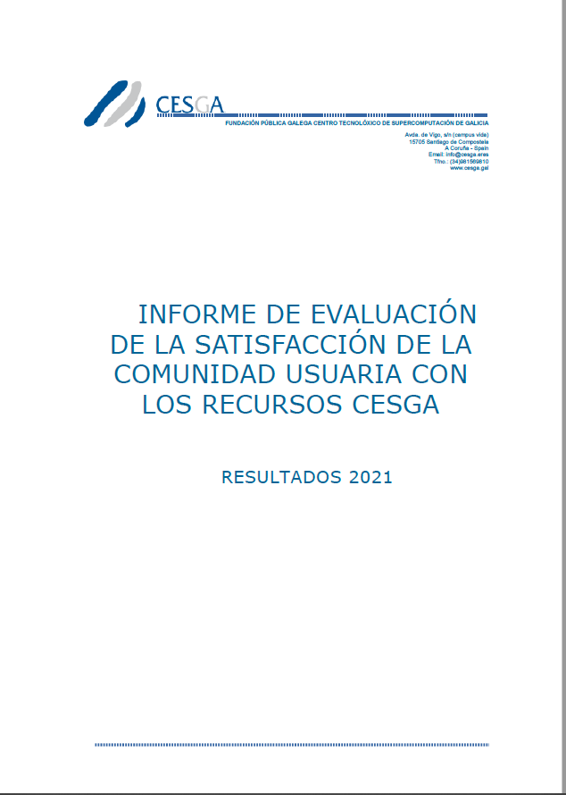 CESGA User Satisfaction Report 2021